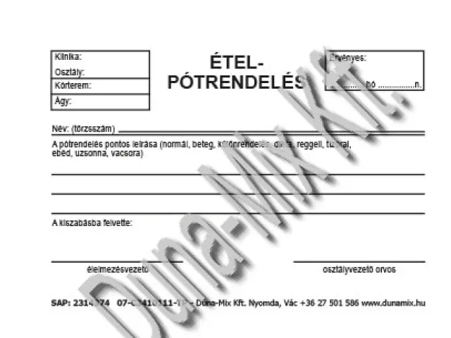 Étel pótrendelés